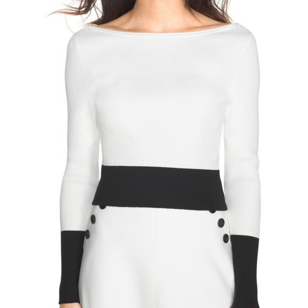 WHBM Set: A Line Skirt (8) & Cropped Sweater (L)